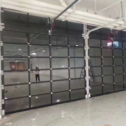 Full Vision Customized Moderno Completamente Trasparente Isolato Segmentato Cornice In Aluminio Elevata Porta Di Garage Trasparente