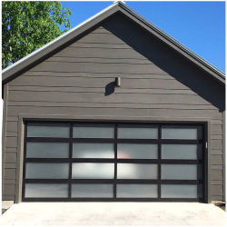 Full Vision Customized Morden Isolato Automatico Overhead Legatura di alluminio Automatico Nero Porte da garage per la casa