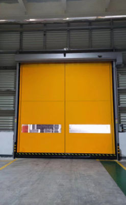 Porta a rullo gialla in PVC ad azione rapida Porta a rullo ad alta velocità Porta di servizio